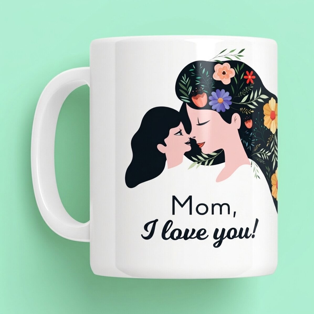 Personalised mug with text - Mum, I love you!