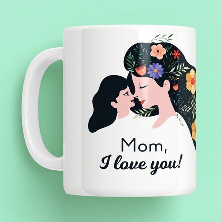 Personalised mug with text - Mum, I love you!