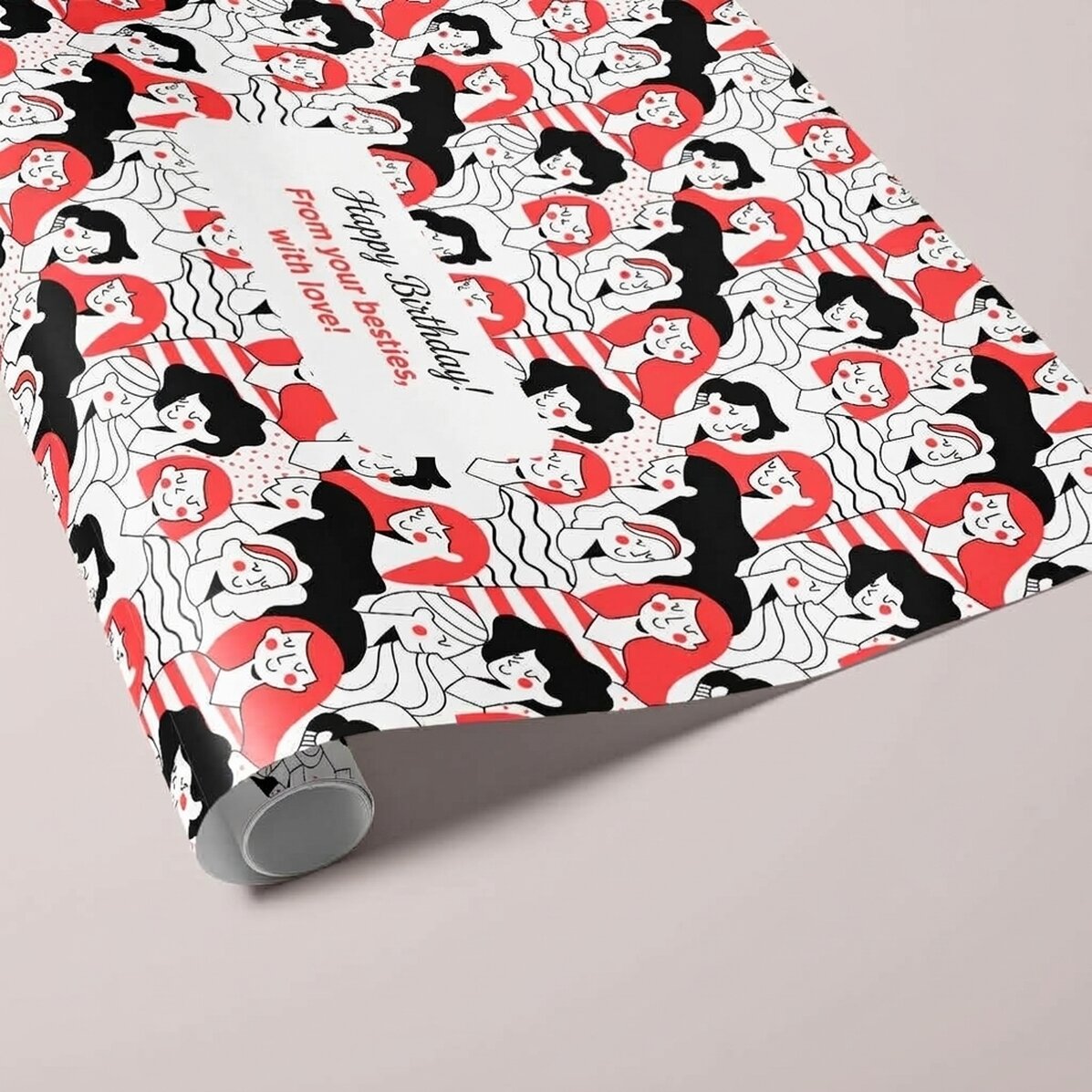 Personalised gift wrapping paper with text - Women
