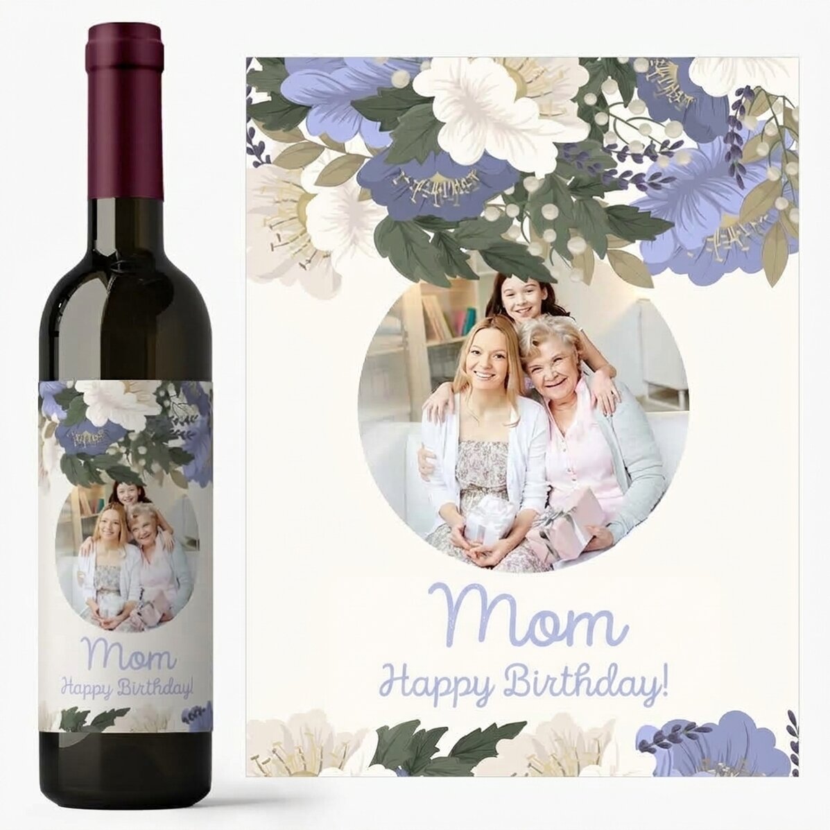 Personalised wine with text for Mother