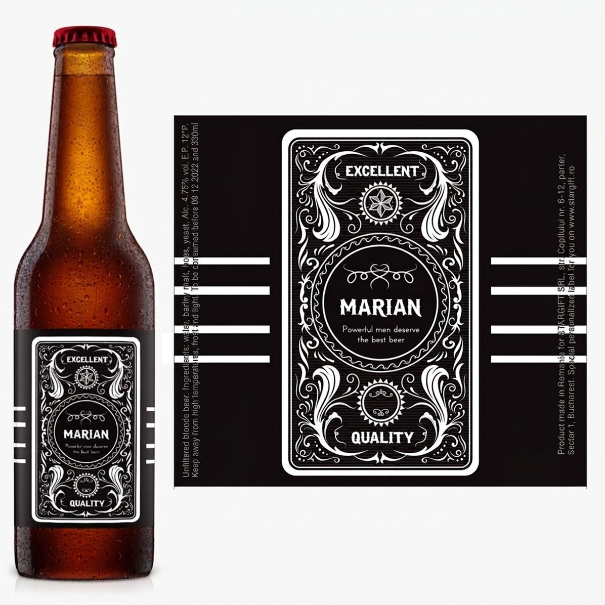 Personalised beer with text - Western