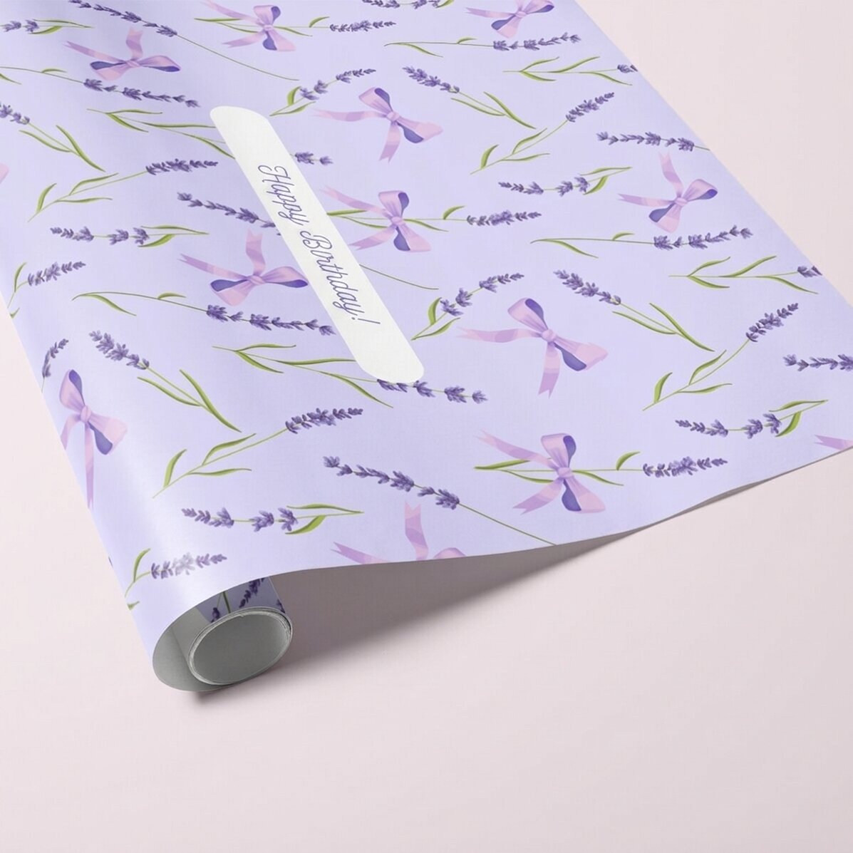 Personalised gift wrapping paper with text - Lavender