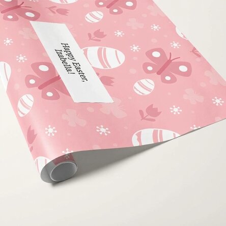 Personalised gift wrapping paper with text - Easter design