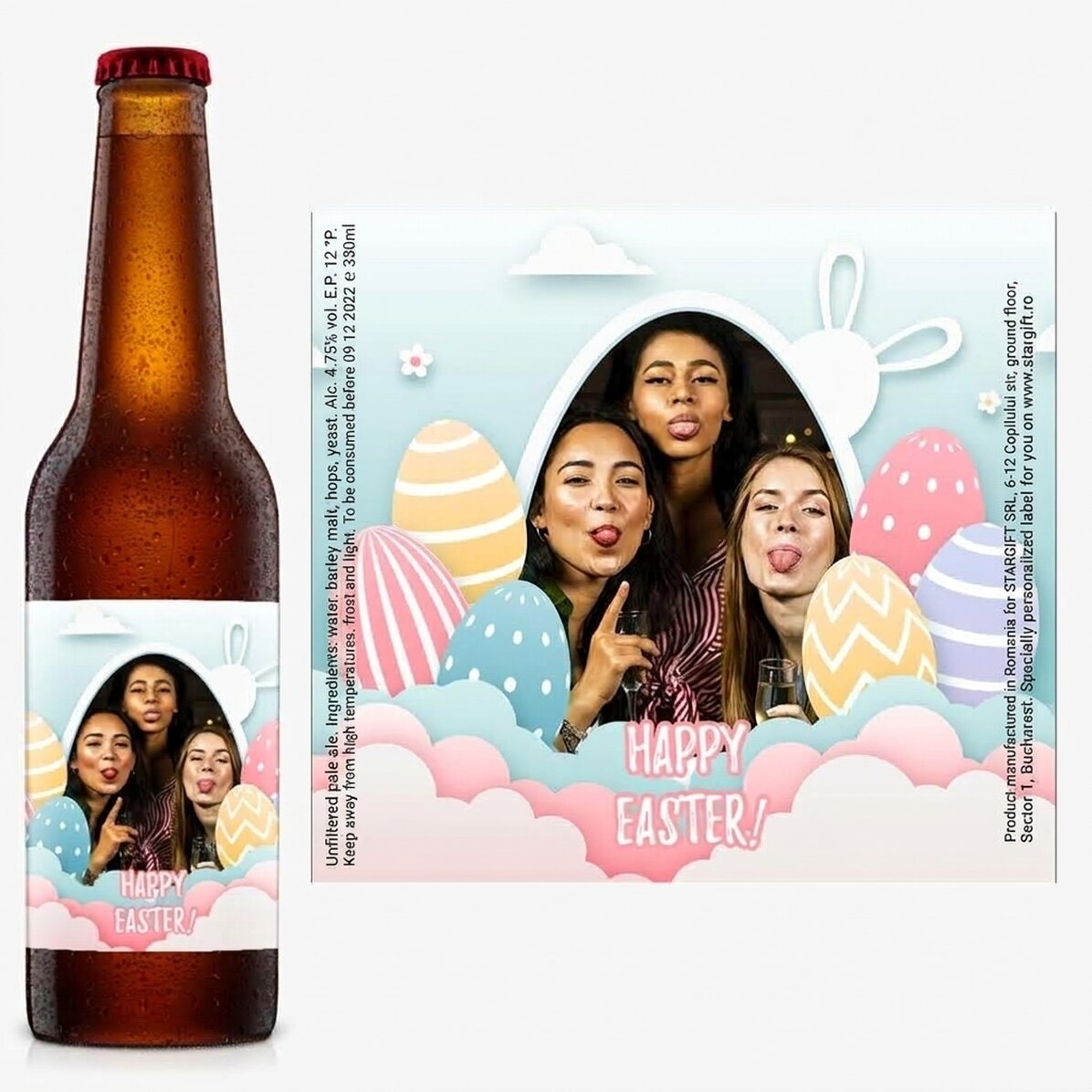 Personalised beer with photo - Happy Easter!