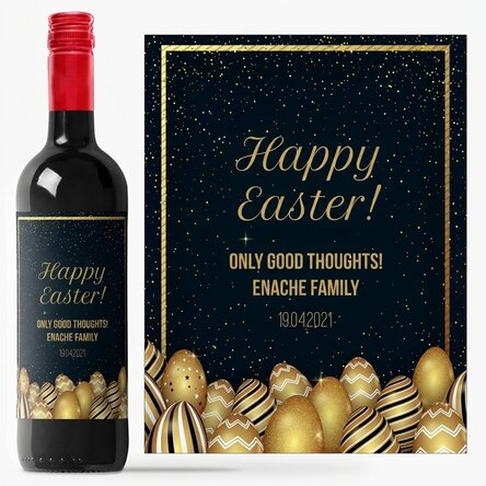 Personalised wine with text for Easter