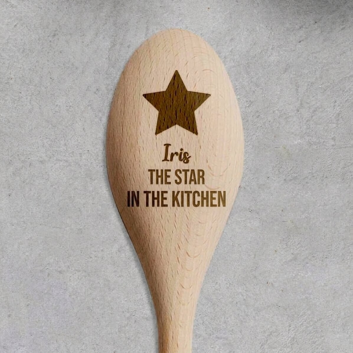 Personalised wooden spoon - Star