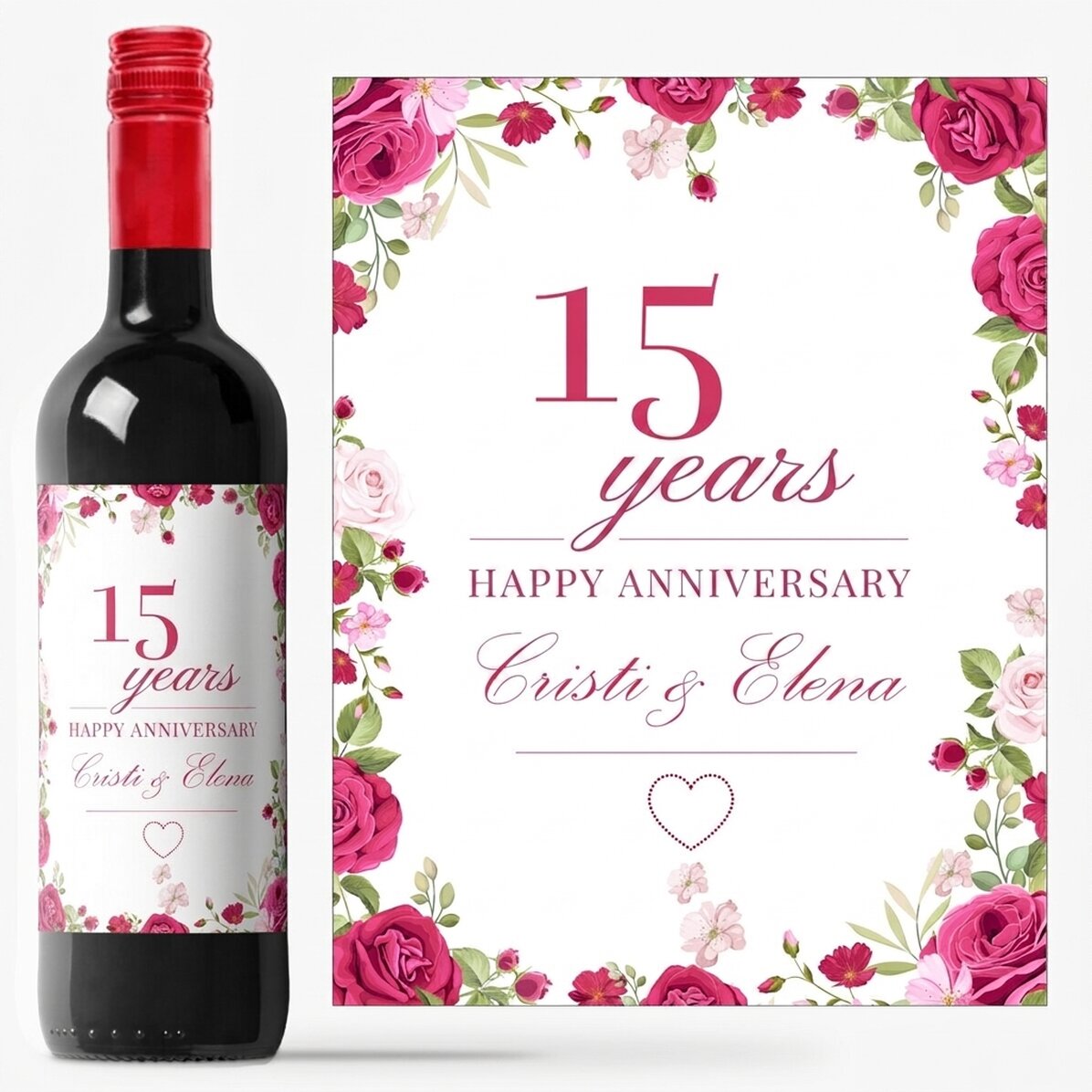 Personalised wine with text - Impreuna
