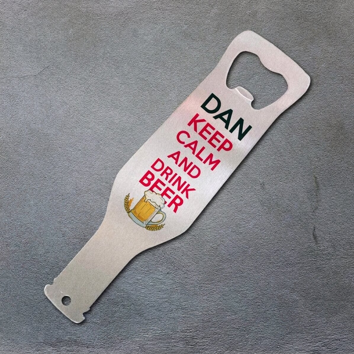 Personalised beer opener - Keep calm and drink beer