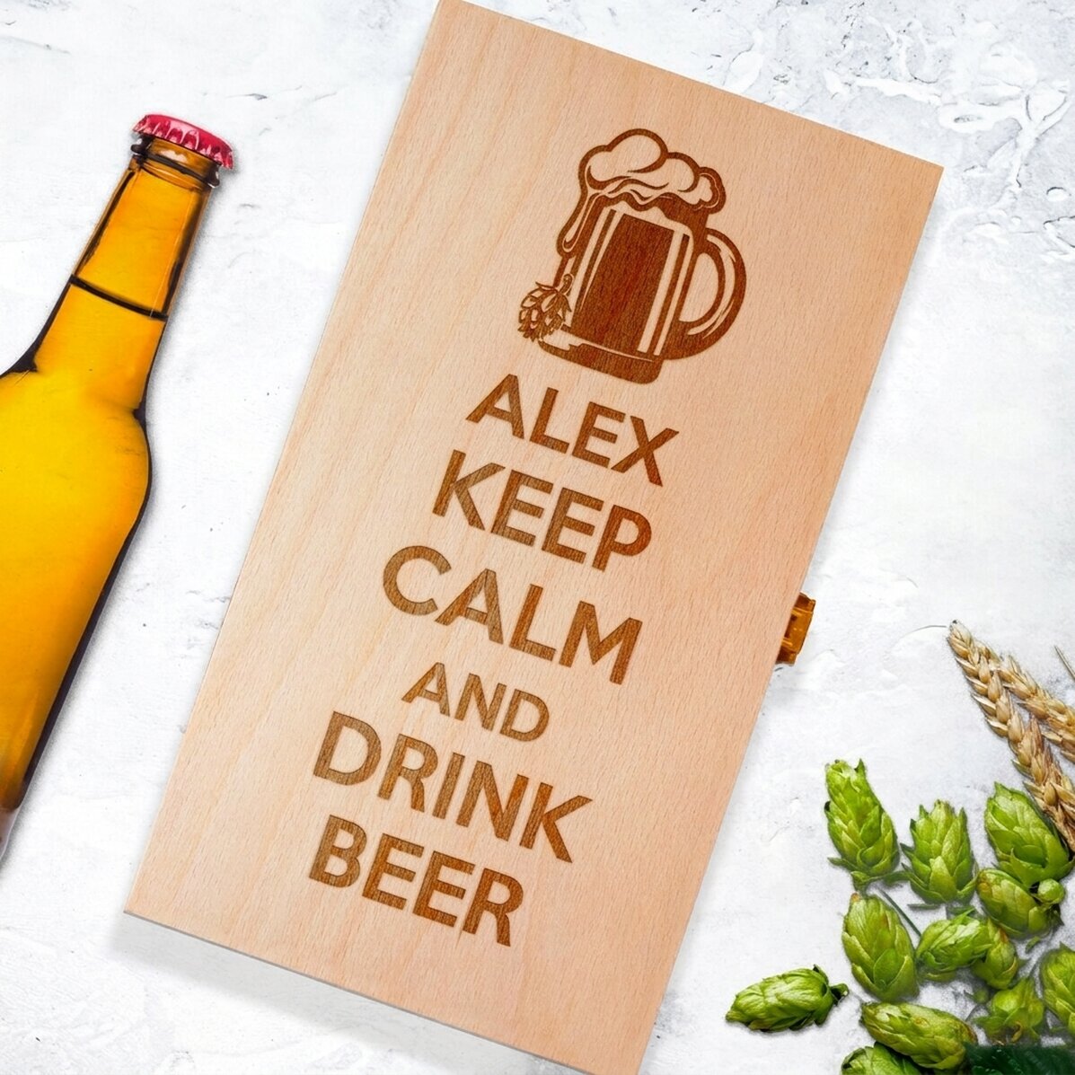 Personalised beer box for three bottles - Keep Calm and Drink Beer