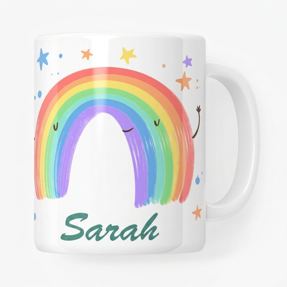 Personalised mug with text - Rainbow