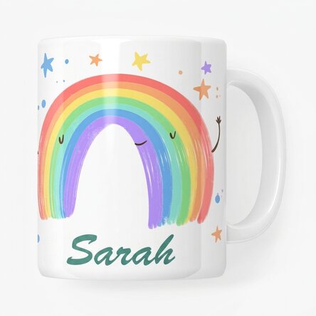 Personalised mug with text - Rainbow