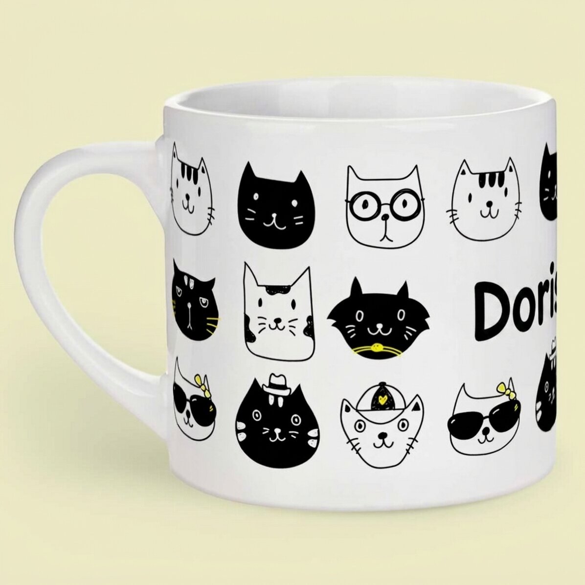Personalised mug for children with text - Cats