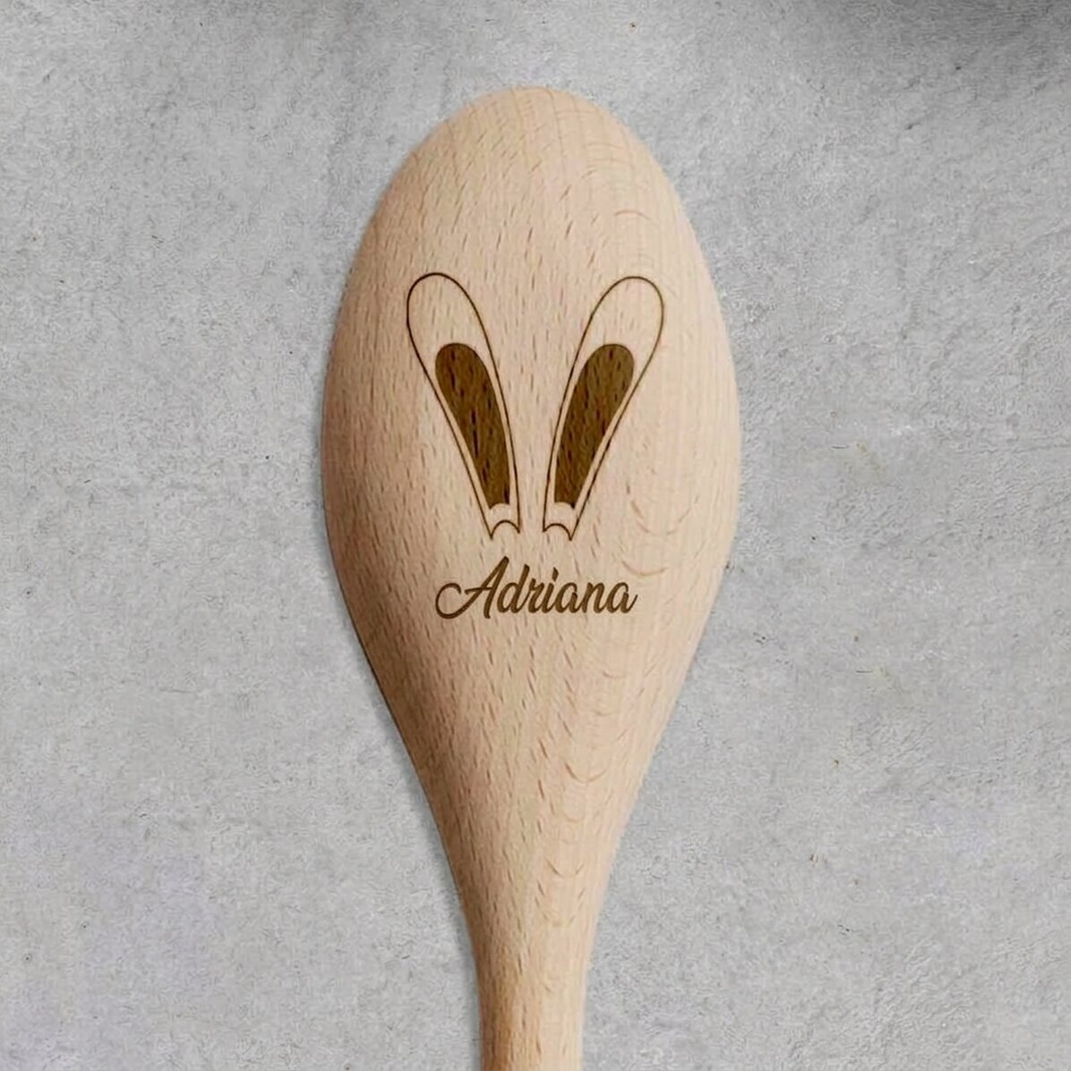 Personalised wooden spoon - Rabbit ears