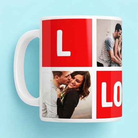 Personalised mug with 4 photos