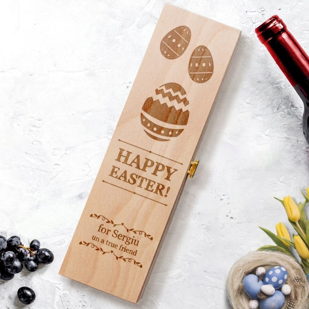 Personalised wine box - Happy Easter!