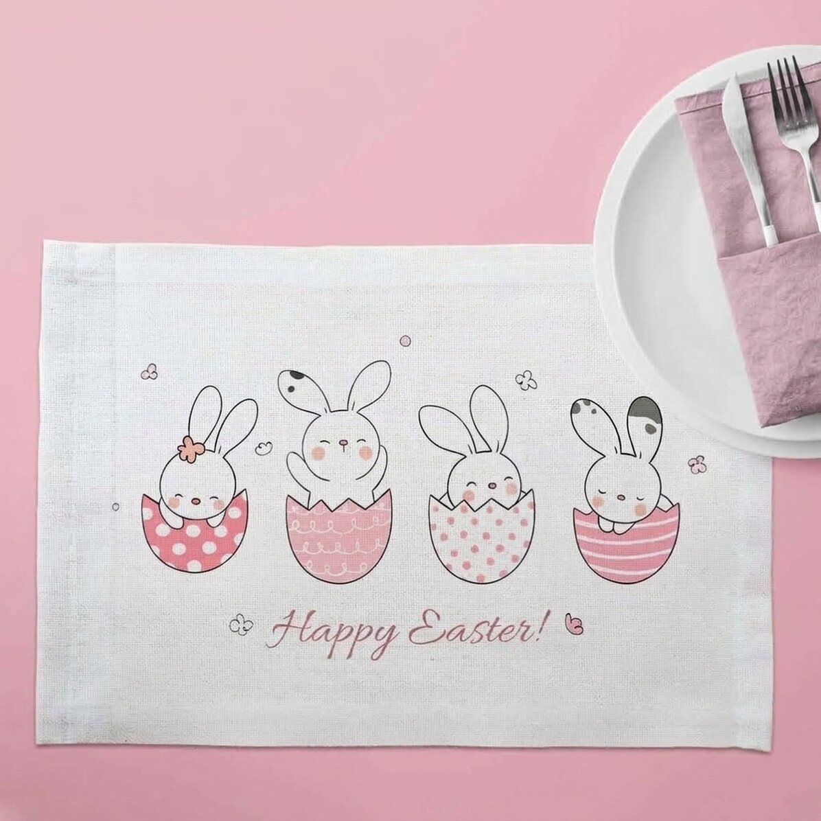 Personalised plate holder - Happy bunnies