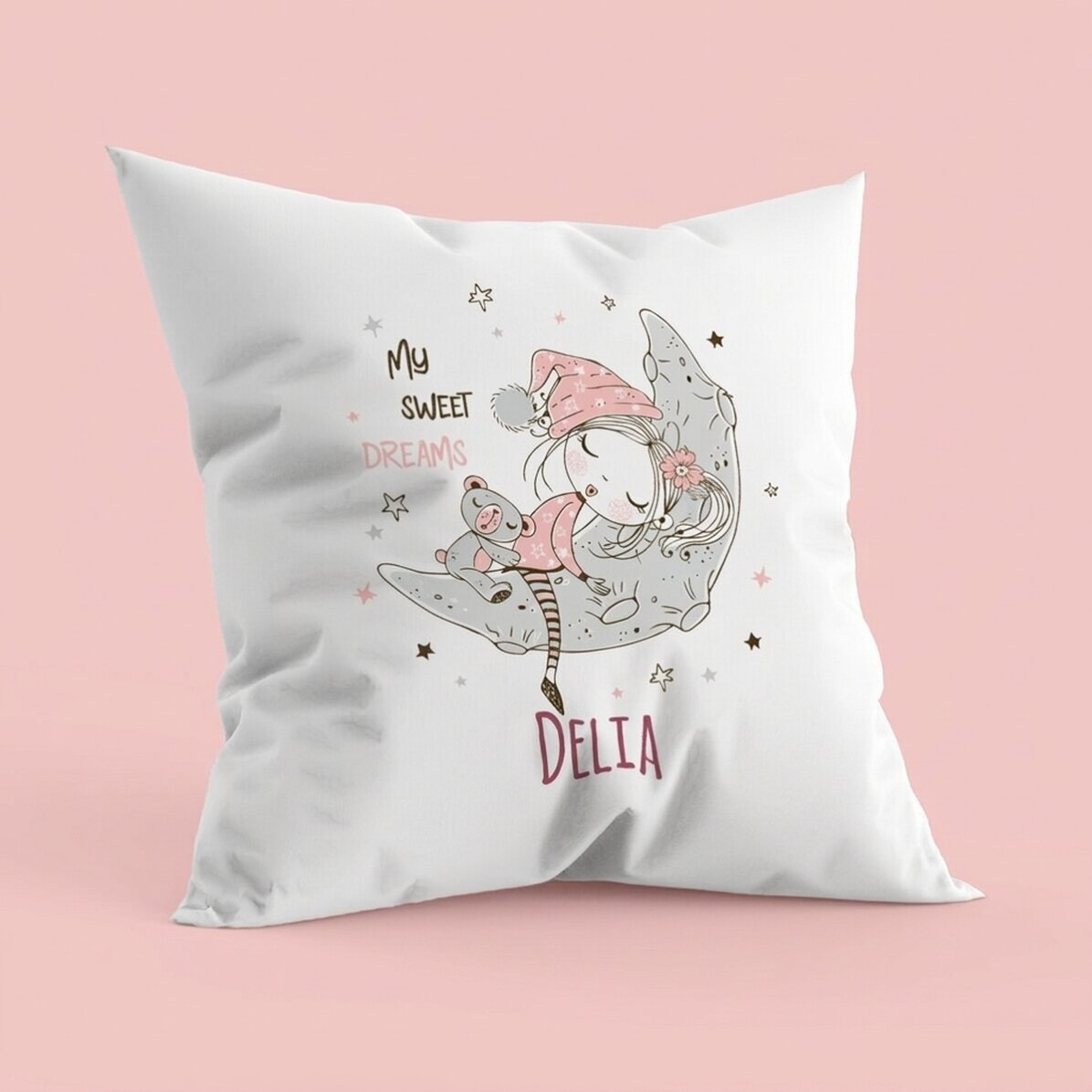 Personalised cushion with text - Sweet dreams