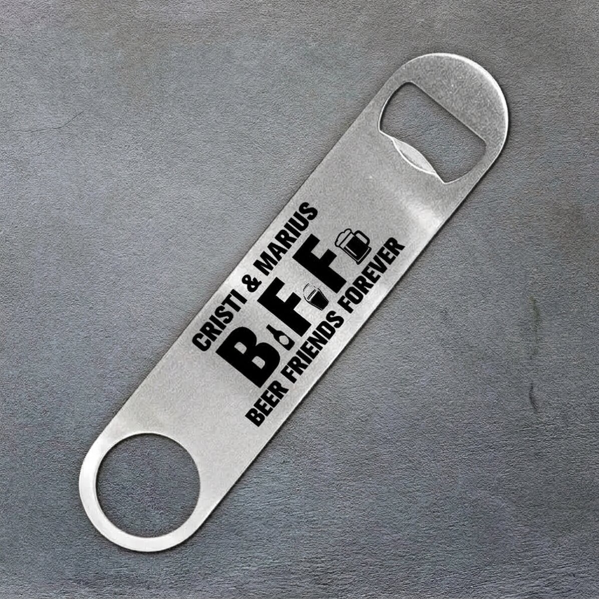 Personalised beer opener with text - BFF