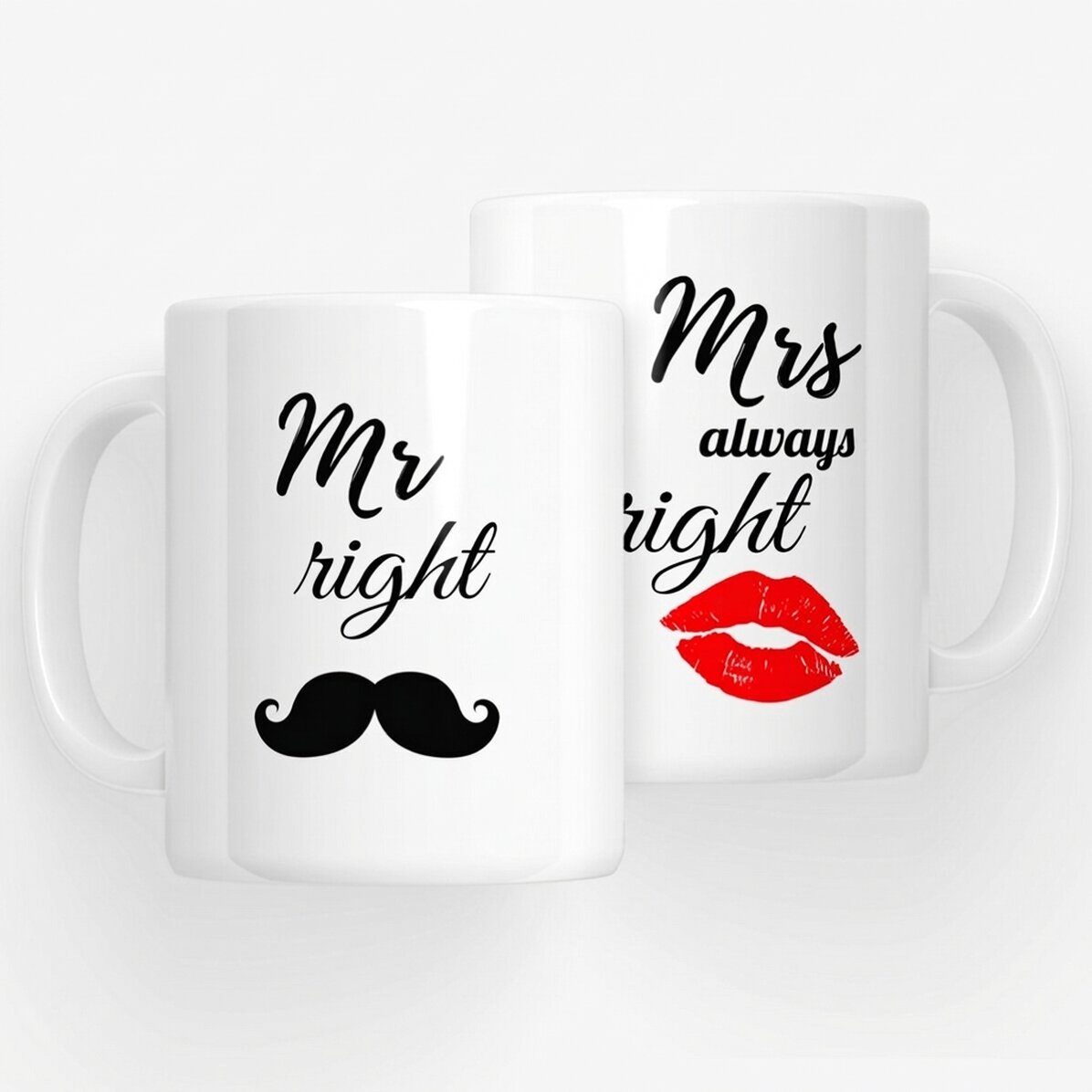 Mugs for couples - Mr Right and Mrs Always Right