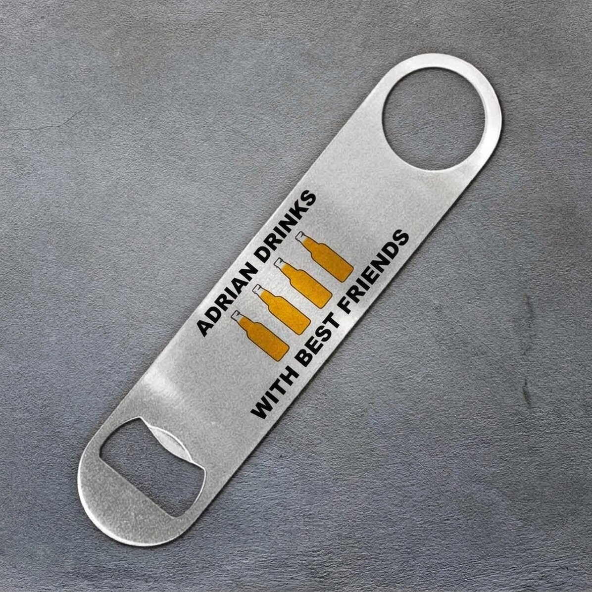 Personalised beer opener with text - Drink with best friends