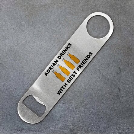 Personalised beer opener with text - Drink with best friends