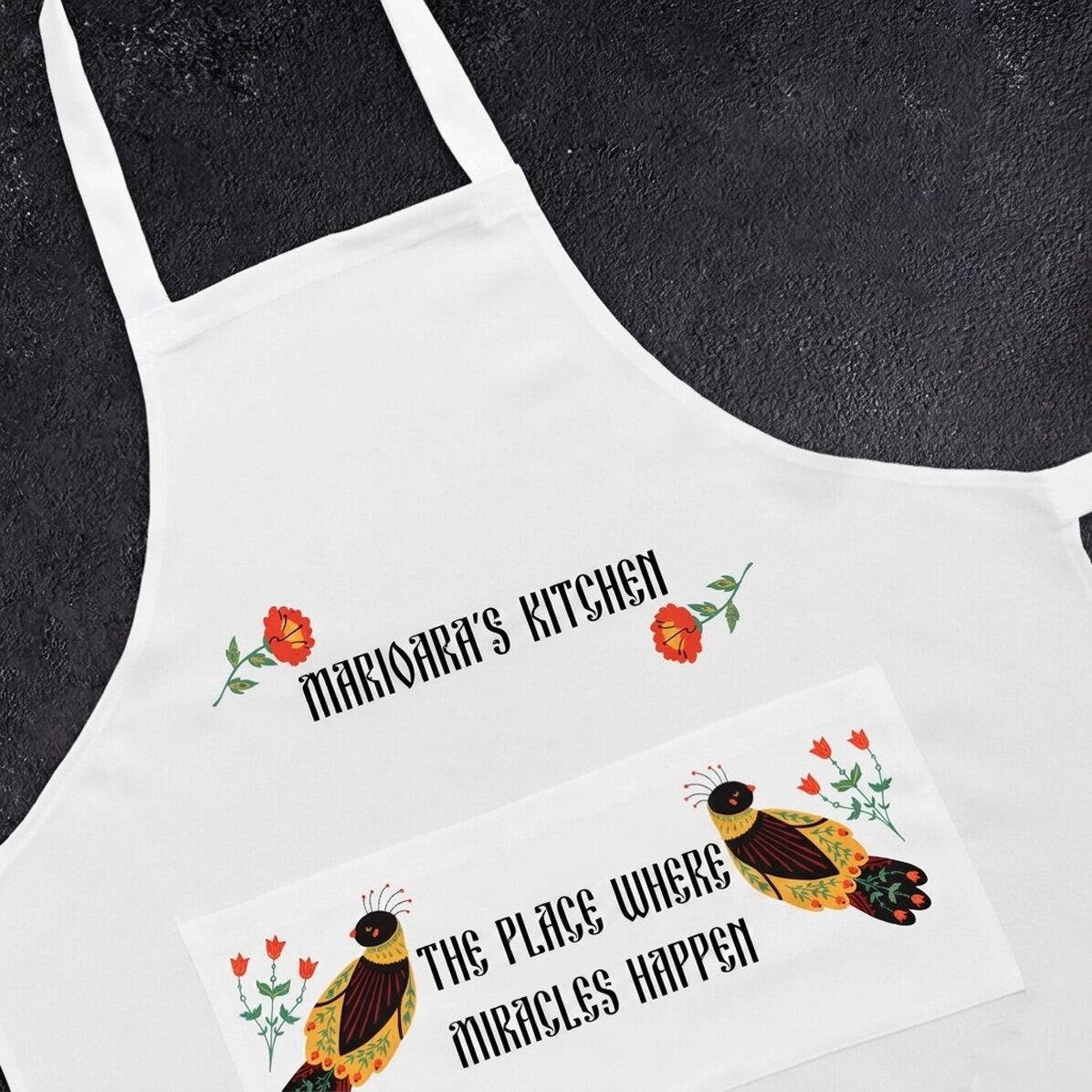 Personalised apron with text - Kitchen wonders