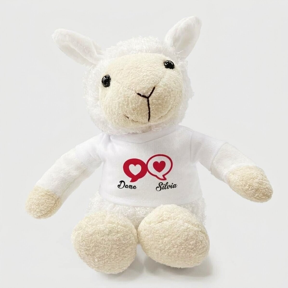 Personalised sheep with text - Chat hearts