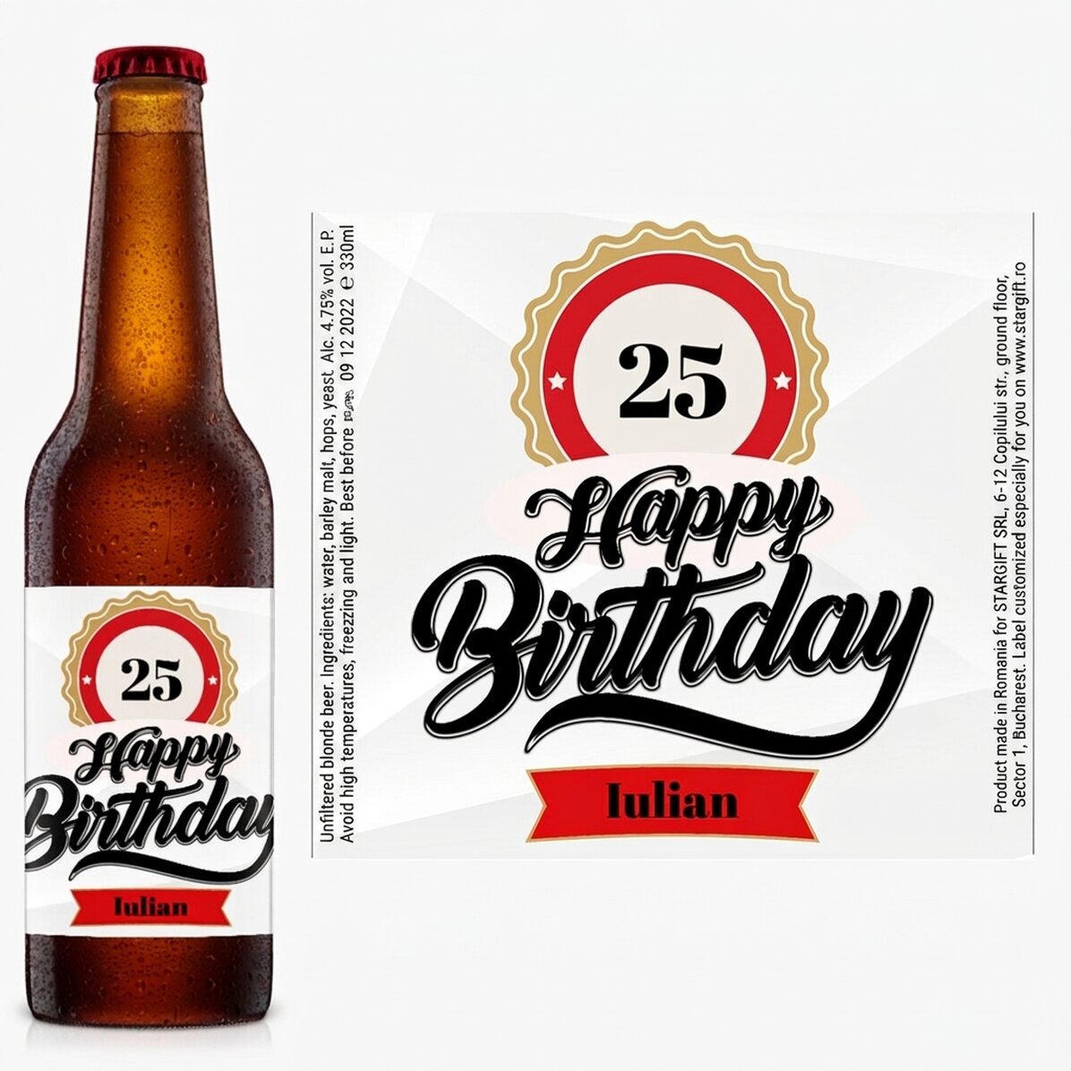 Personalised beer with text - Happy birthday!