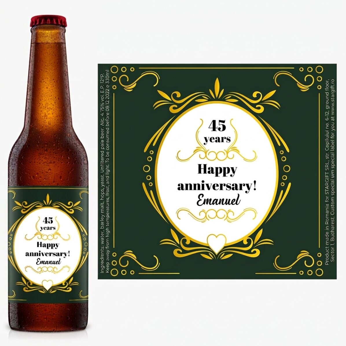 Personalised beer with text - Happy anniversary!