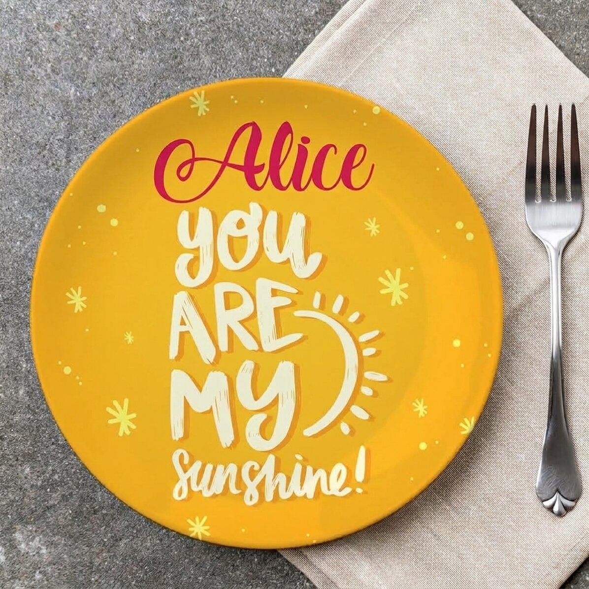 Personalised plate with text - You are my sunshine