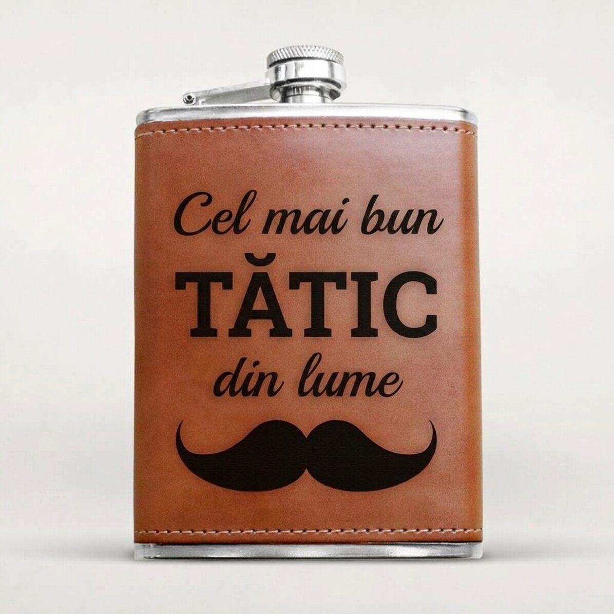 Personalised leather-covered pocket flask - Best DAD