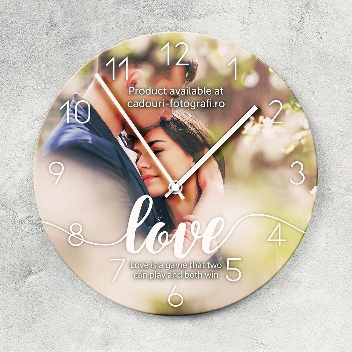 Personalised clock with a photo and text love - The two of us