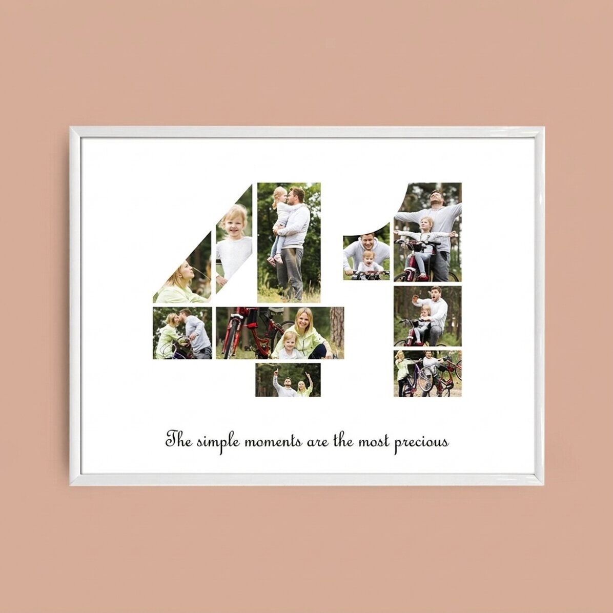 Personalised landscape canvas with 10 photos, model number 41, and text message