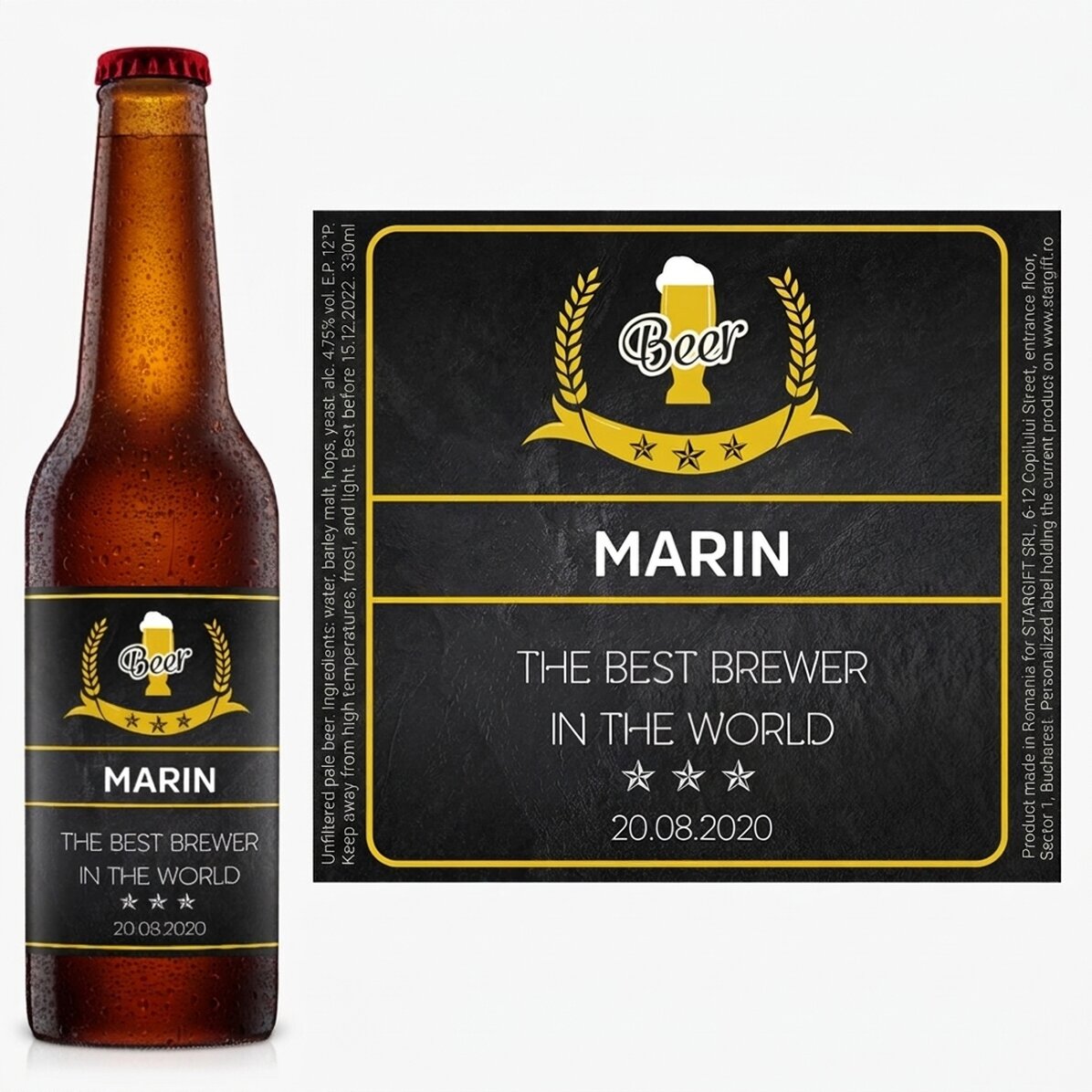 Personalised beer with text - The best brewer