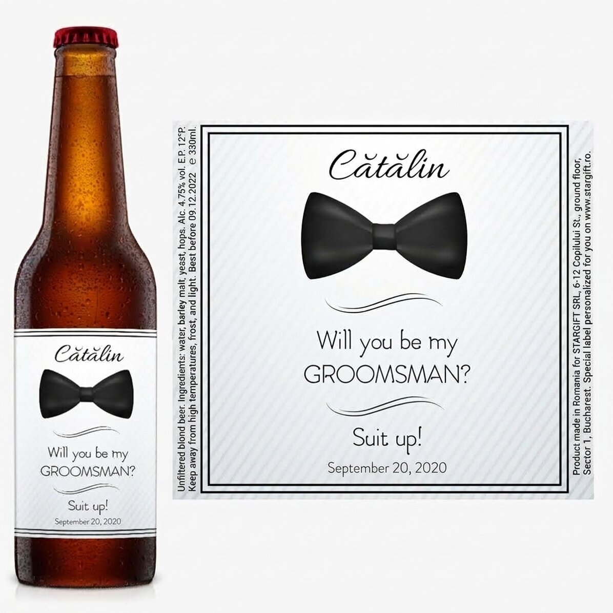 Personalised beer with text - Will you be my best man?