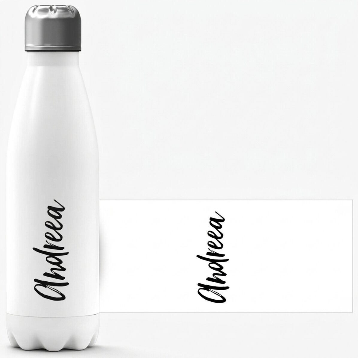 Thermos with white base personalised with your name