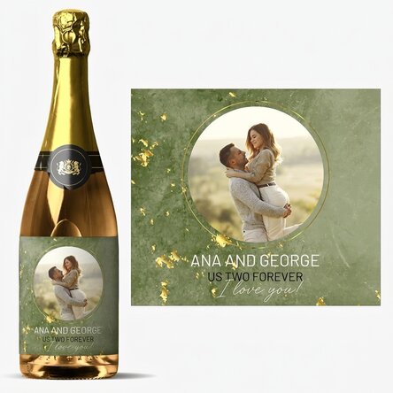Personalised sparkling wine with photo and text - The two of us