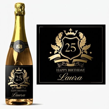 Personalised sparkling wine with text - Royalty