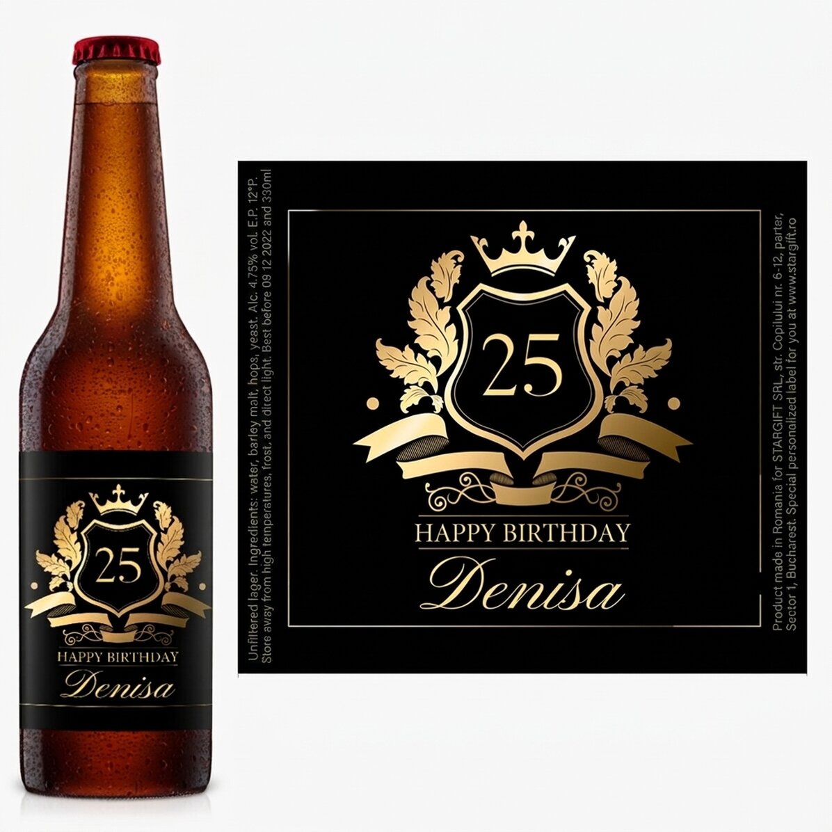 Personalised beer with text - Royalty