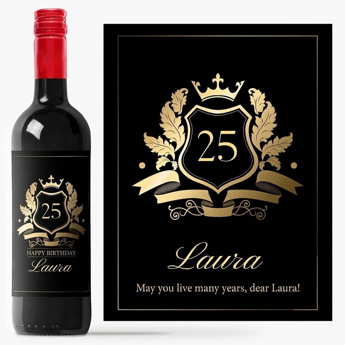 Personalised wine with text - Royalty