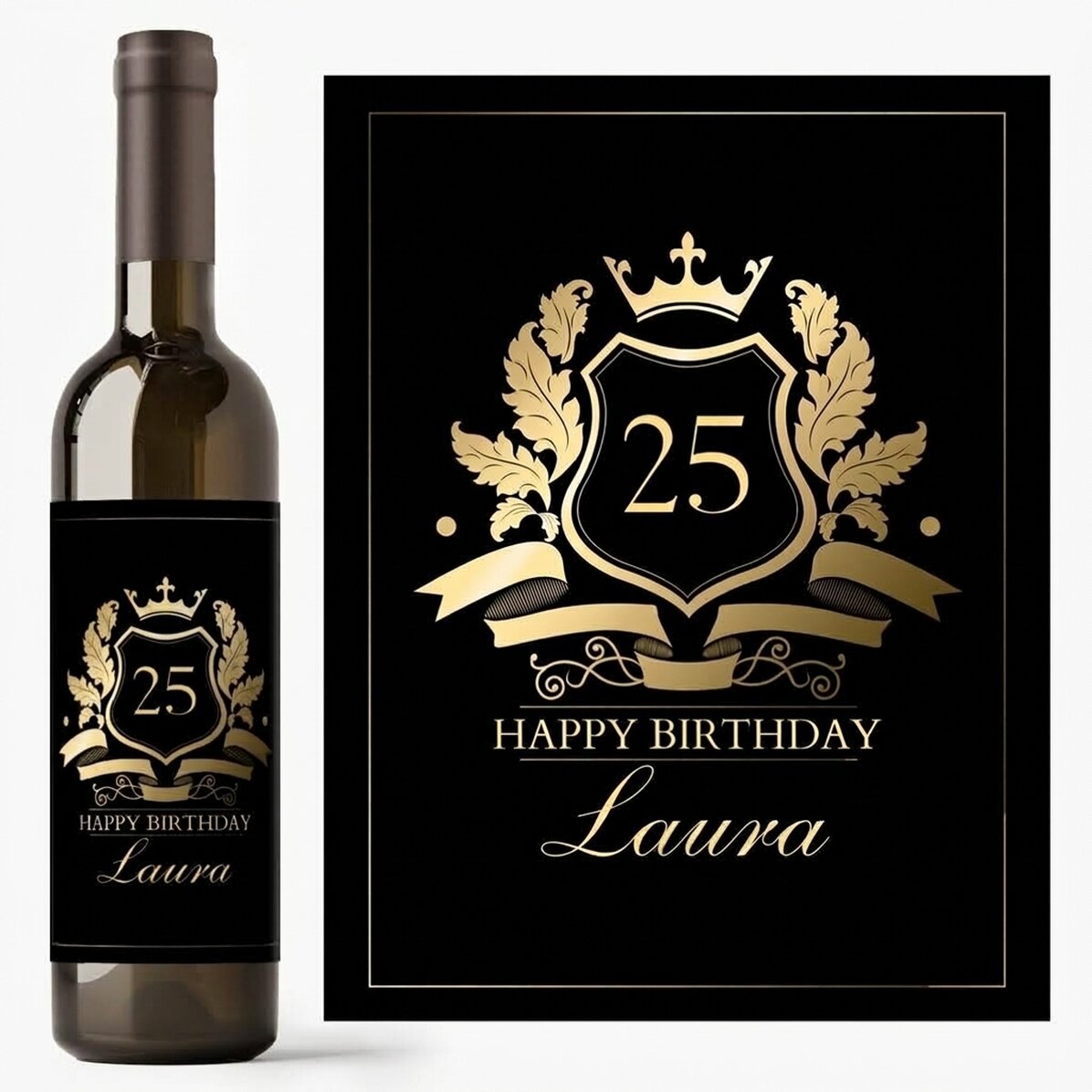 Personalised wine with text - Royalty