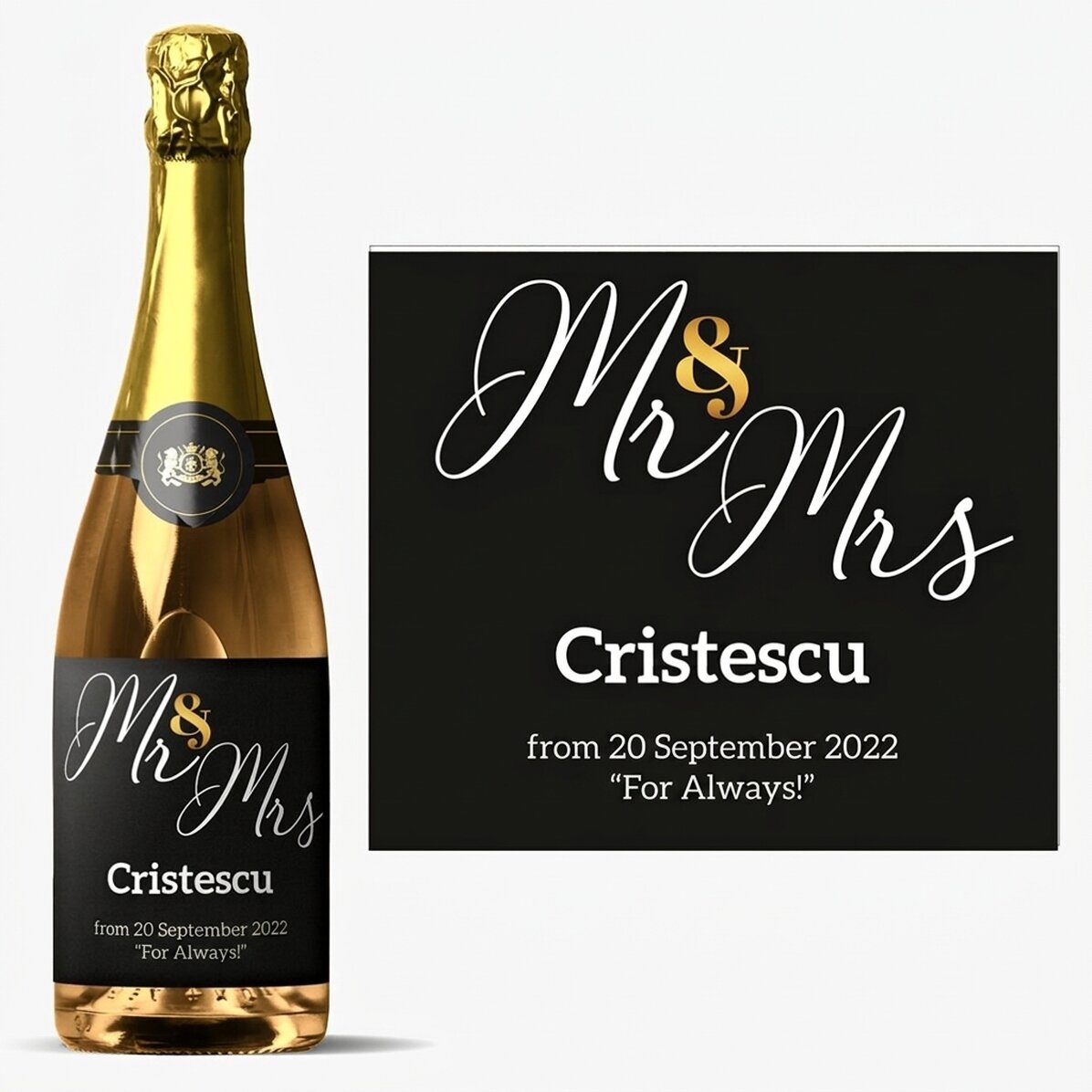Personalised sparkling wine with text - Celebrating life
