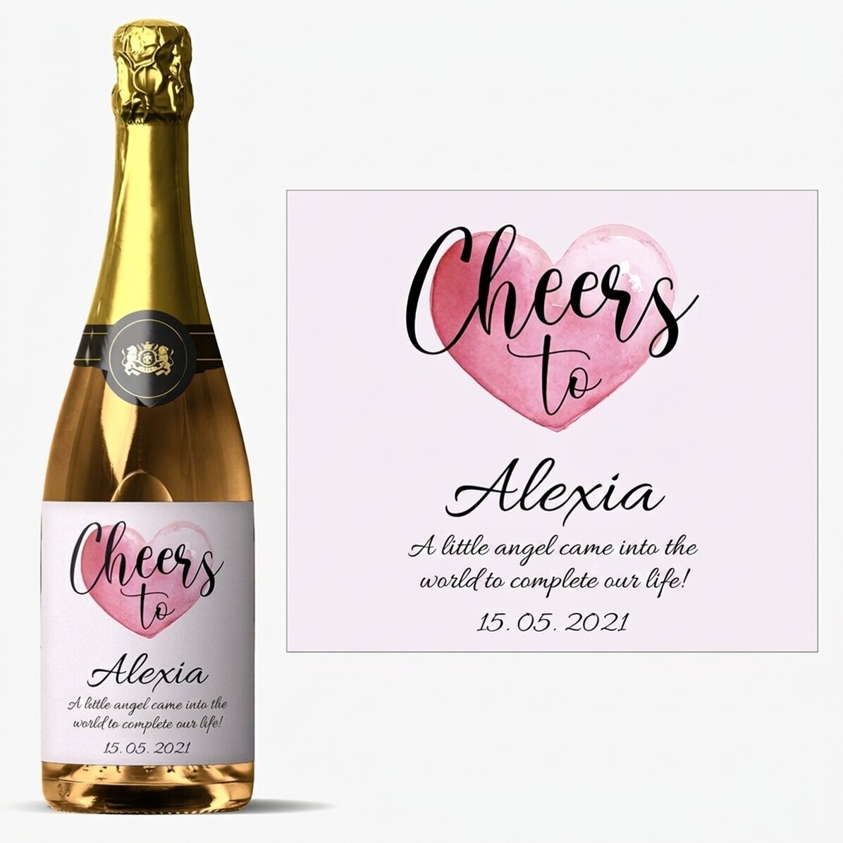 Personalised sparkling wine with text - Cheers to...