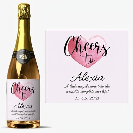 Personalised sparkling wine with text - Cheers to...