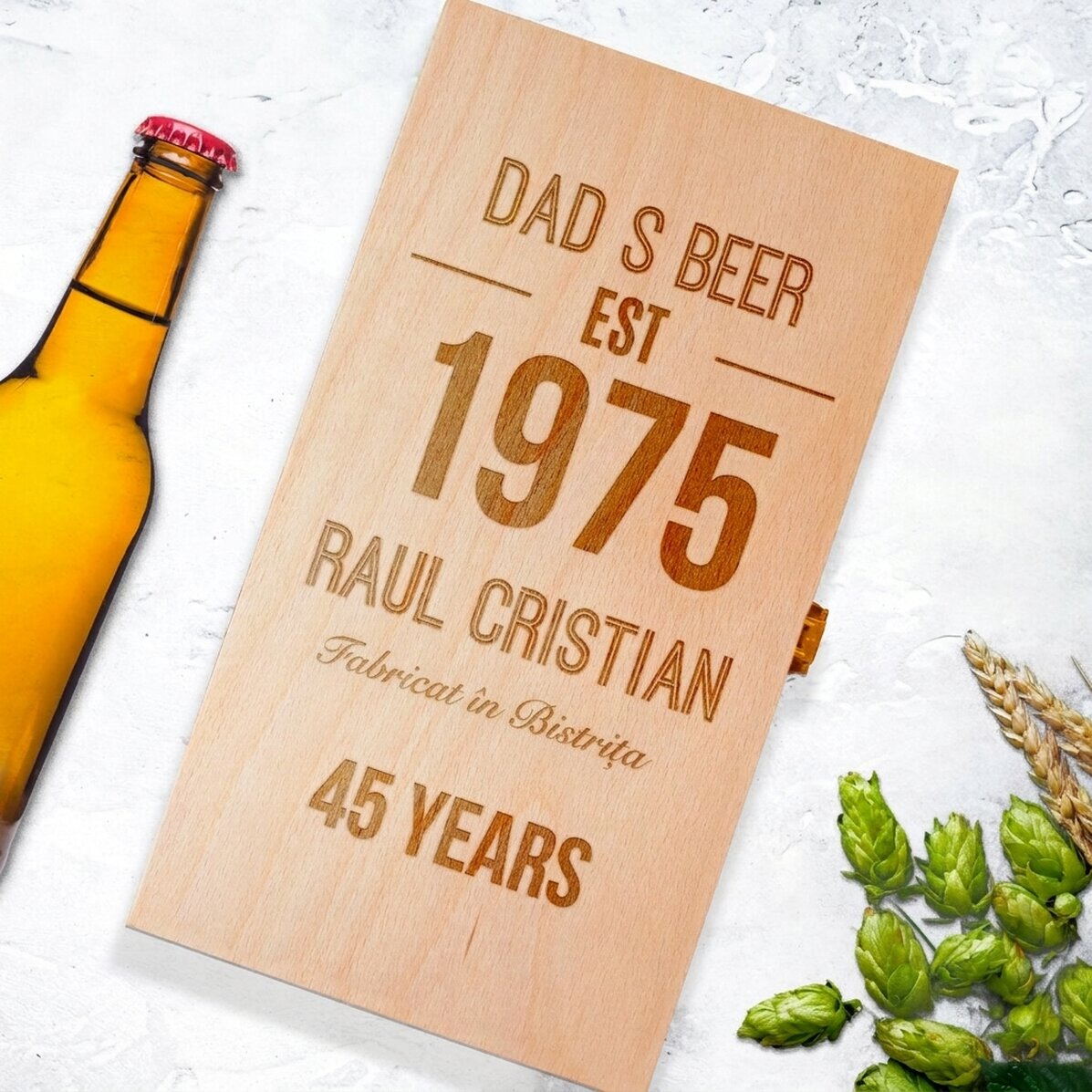 Personalised beer box for three bottles - Made in...