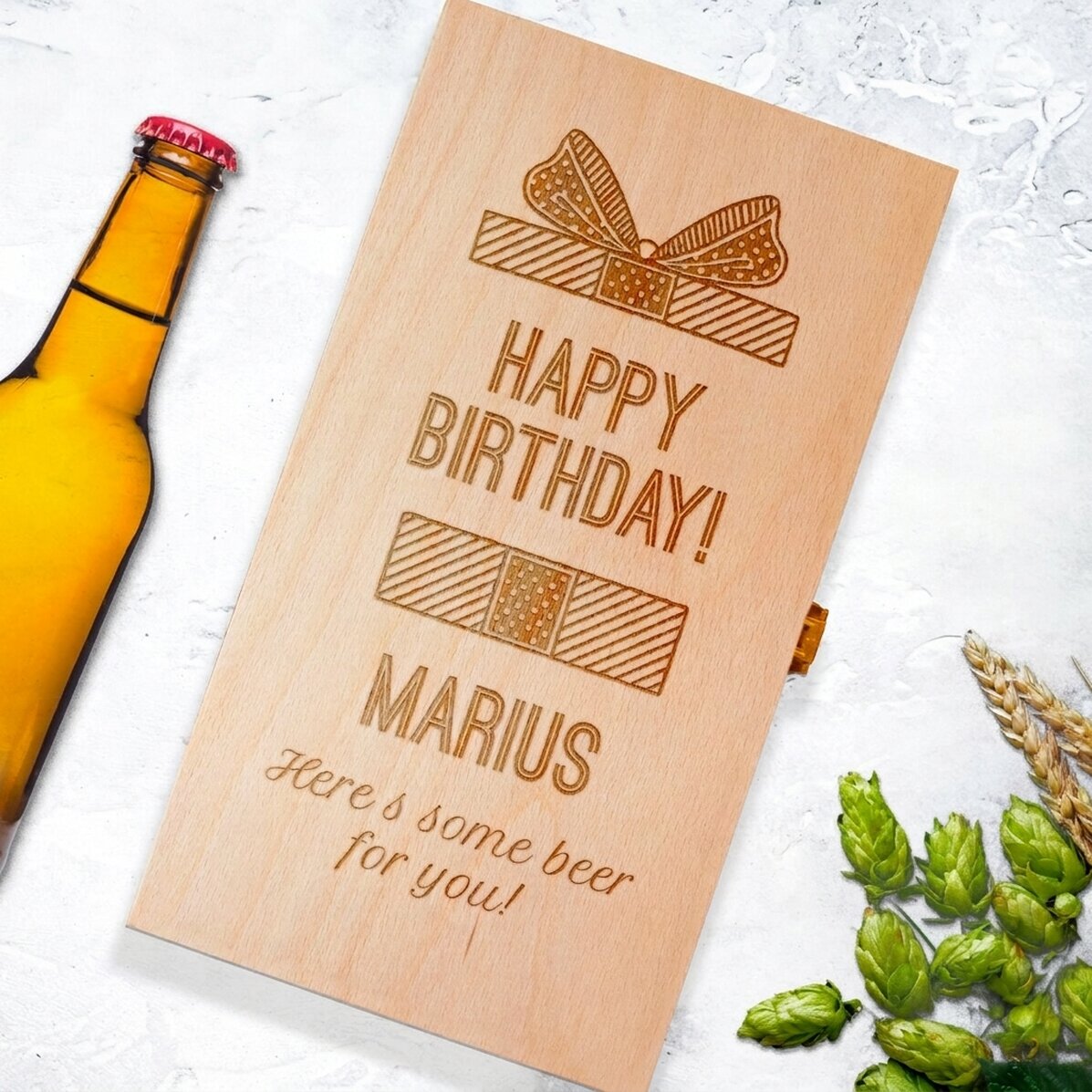 Personalised beer box for three bottles - Gift