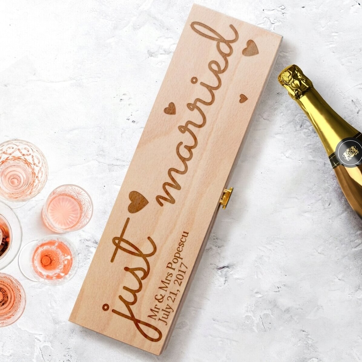 Personalised sparkling wine box - Just married