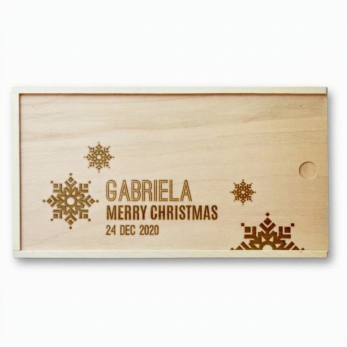 Personalised wooden gift box - Snowflakes