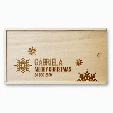Personalised wooden gift box - Snowflakes