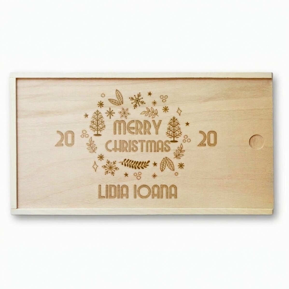 Personalised wooden gift box - Merry Christmas